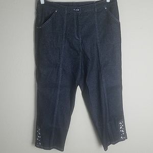 Hearts of palm black Silver capri sparkle & jewels